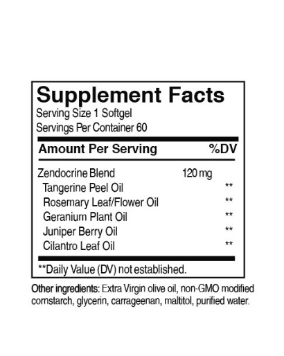 Zendocrine® Softgels detoksikācijas maisījums, 60 kapsulas